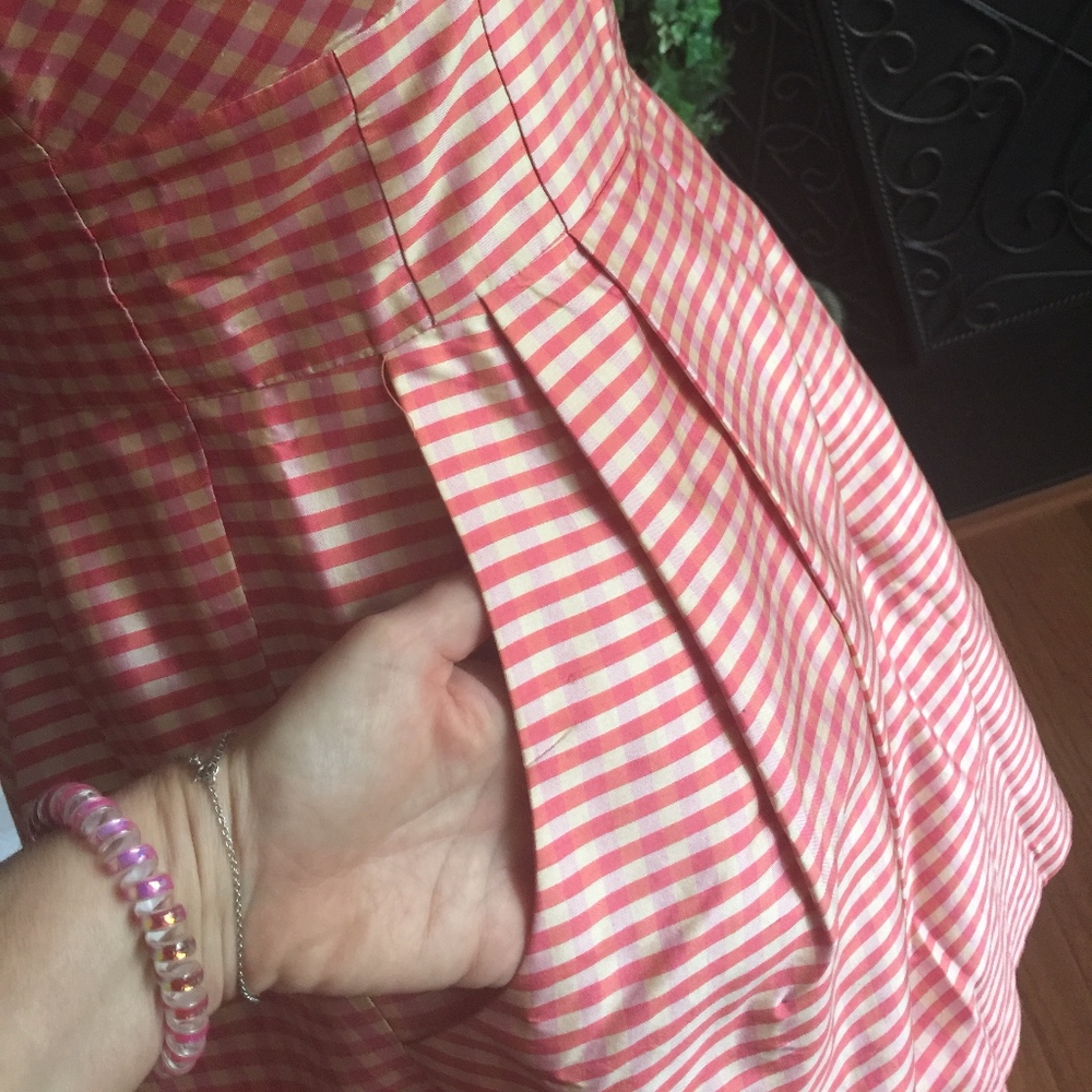 Nanette Lepore Yellow and White Sleeveless Gingham Dress